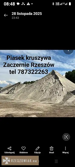 Rzeszów piasek kruszywa transport tel 787322263Pidkarpacie - Zdjęcie 8 - RZESZOWIAK.EU