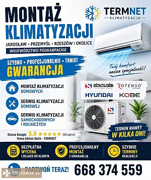 Montaż klimatyzacji Jarosław Przemyśl Rzeszów i okolice  TERMNET - RZESZOWIAK.EU