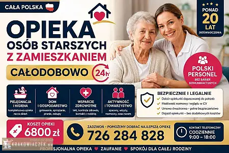 Opieka osób starszych z zamieszkaniem - 24 godziny - RZESZOWIAK.EU