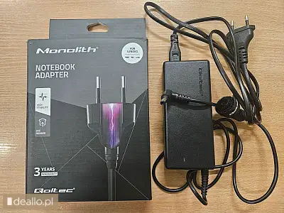 [eLicytacje] II licytacja - Zasilacz do laptopa Lenovo marki Qoltec - RZESZOWIAK.EU