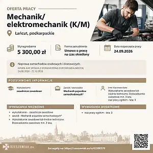 [ePraca] Mechanik/elektromechanik (K/M) - RZESZOWIAK.EU