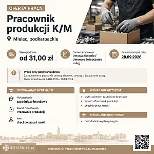 [ePraca] Pracownik produkcji K/M - RZESZOWIAK.EU